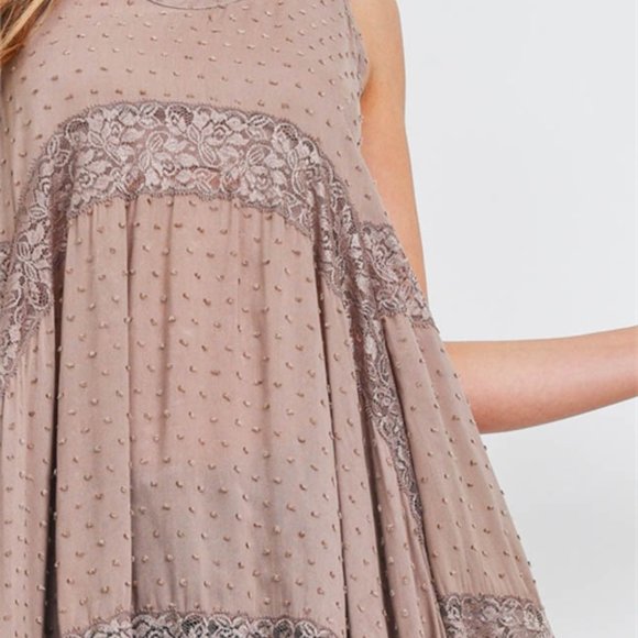 Mocha Detailed Boho tunic top - Picture 3 of 14